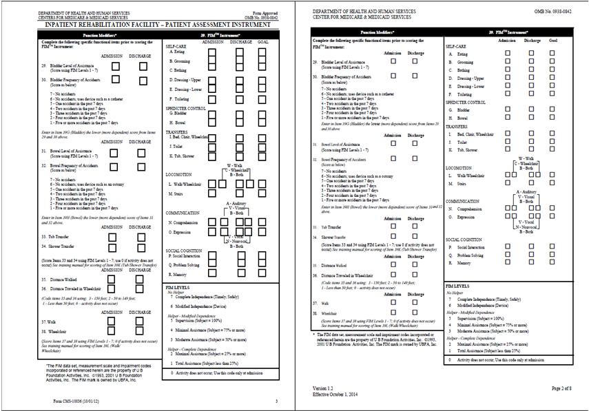 IRF-PAI Form Comparison: Page 2
