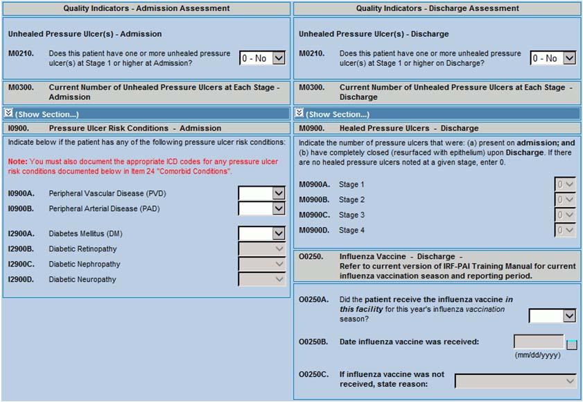 UDS-PROi Software Changes: Quality Indicators Section Example 1: If item M0210 is coded no at both admission and discharge, the software