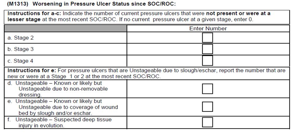 If the ulcer worsens, do not report the higher stage at Discharge.