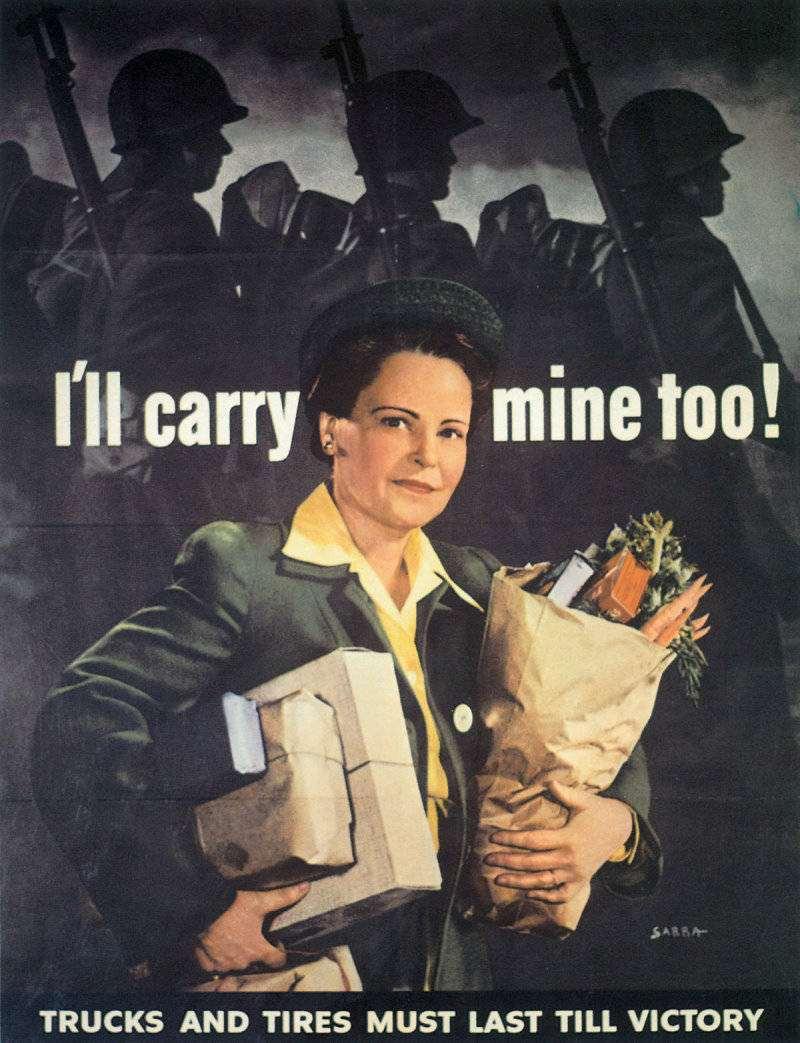 World War II poster showing a way that women can help win the war by