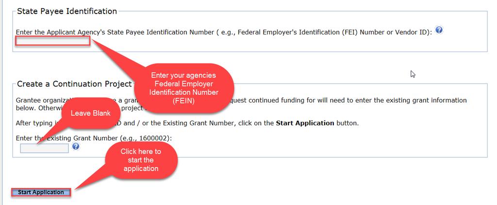 egrants- Apply Tab State Payee ID 9 digits (e.g.
