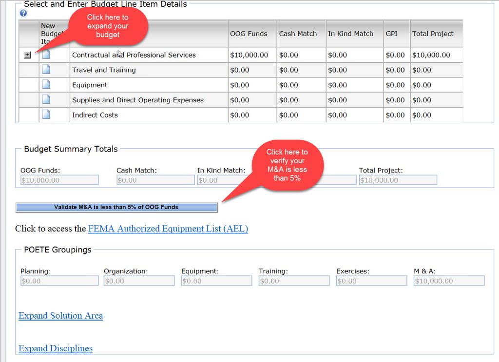 egrants- Budget Tab The budget tab is where you will tell HSGD what your specific budget costs will include.
