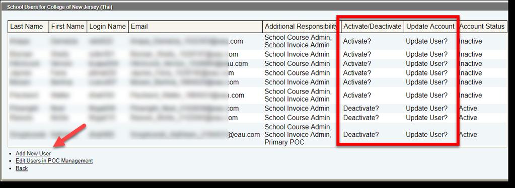 accounts, and add new users using the School User