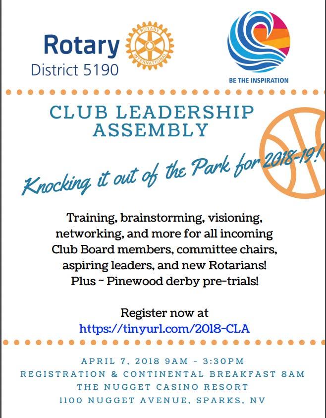 PEs, Committee Chairs and Board Members: Assembly is a great way to jump start the new Rotary year by developing new skills and insights especially about your role or committee, exchanging creative