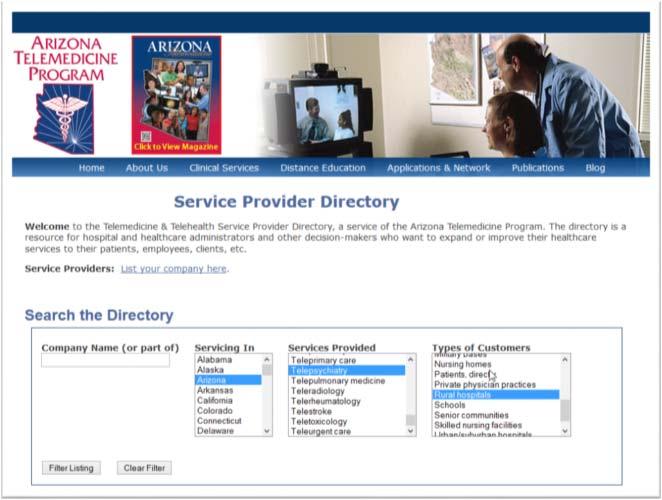 Find the Right Partner(s) Where to Look for Service Providers ATP National Telemedicine & Telehealth Service Provider Directory