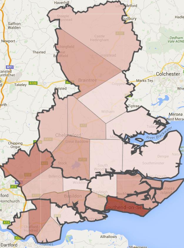 SE CP&R Thurrock B&B Mid Essex Potential localities CCG Neighbourhood Pop'n (k) # GP practices 1 Braintree 64 5 5 2 3 Witham 29 5 Chelmsford 1 45 7 4 Chelmsford 2 49 4 1 Mid Essex 5 6 7 Colne Valley