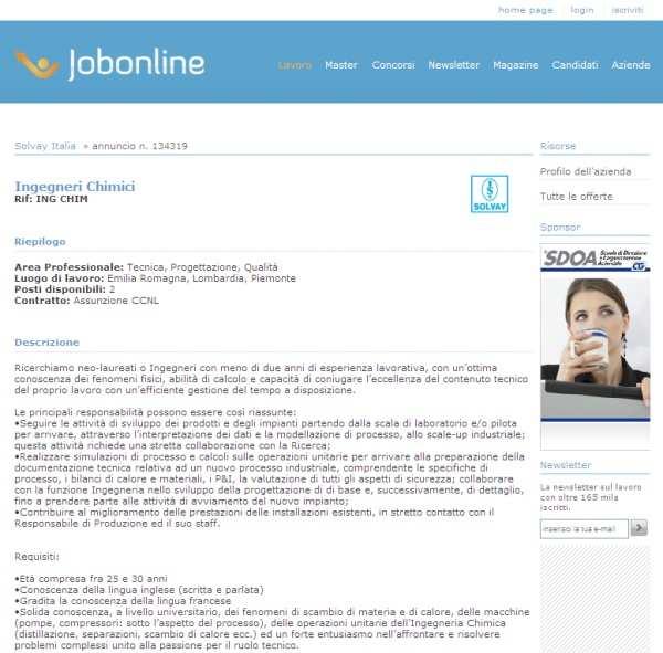 Job posting Standard job posting The standard job posting offers a wide space and emphasize the job and the requirements.