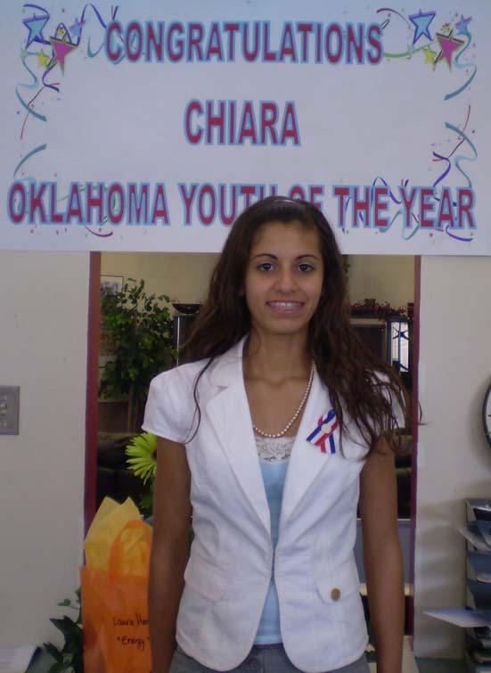 FAMILY NEWS On-final Chiara Foster named Youth of the Year Chiara Foster is a true example of an extraordinary young woman.
