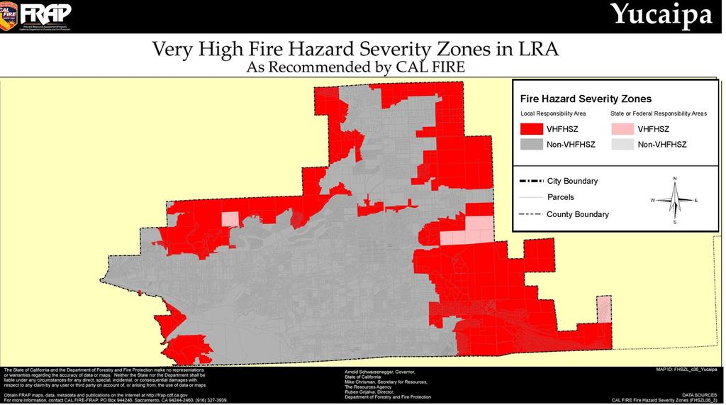 Section 3 Natural Hazards FIGURE 3 - CITY OF YUCAIPA FIRE HAZARD SEVERITY