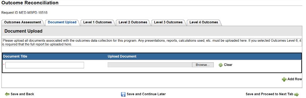Please upload all documents associated with the outcomes data collected for the program.