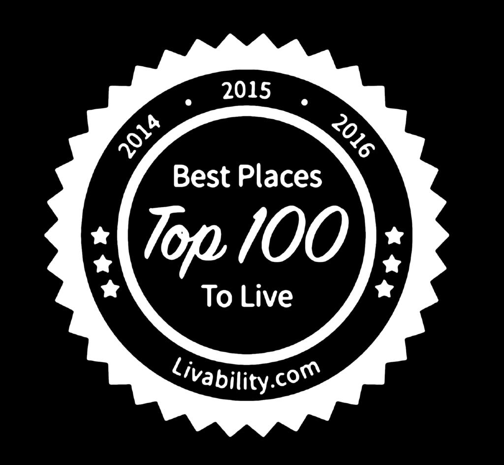 RANKED IN TOP 100 PLACES TO LIVE.