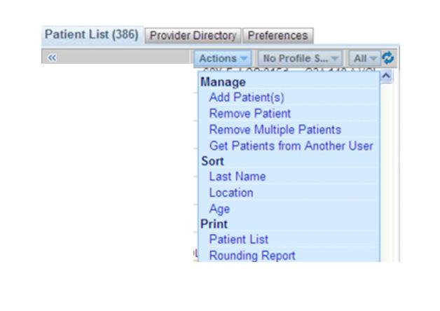 Patient List UNDERSTANDING THE IMPORTANCE OF PATIENT LISTS The majority of your patients should appear on the list automatically if they are in-house or discharged