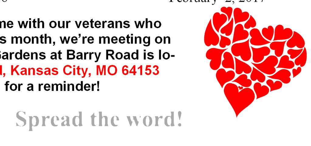 Come to our next meeting on January 26th at 7 p.m. to share it with us. We d love to make an even greater impact on our community! Need help with VA Claims?