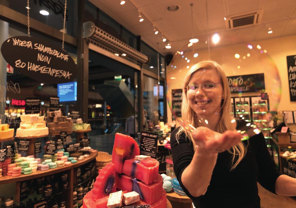 First Finnish Lush in Iso Omena Store Manager Milja Tammi was opening the first Finnish store for the international cosmetics chain Lush.