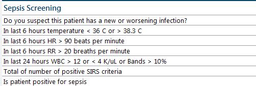 Sepsis Assessment Tool Hmmm? Yes Yes No? 2 Yes My patient meets SIRS criteria.