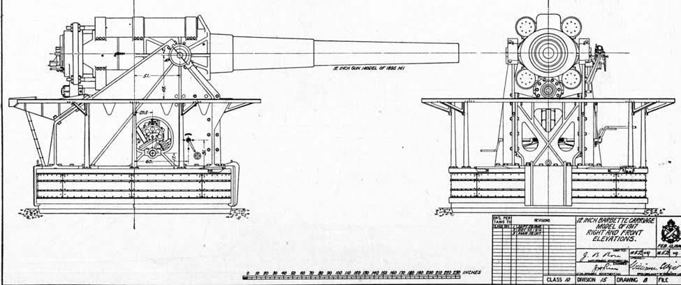 May 2010 The Coast Defense Journal Page 5 12-inch M1895 gun on M1917 long-range barbette carriage. Ordnance Doc.