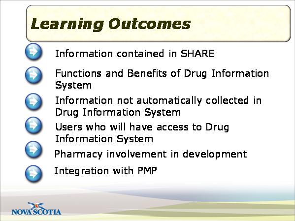Slide 2 Learning Outcomes Duration: 00:00:41 Learning Outcomes At the completion of this module, you will be able to: Briefly describe the information contained in the electronic health record system