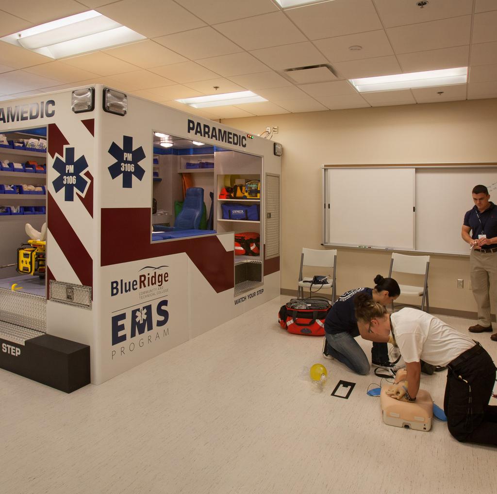 facilities, including an EMT simulation lab, nursing skills