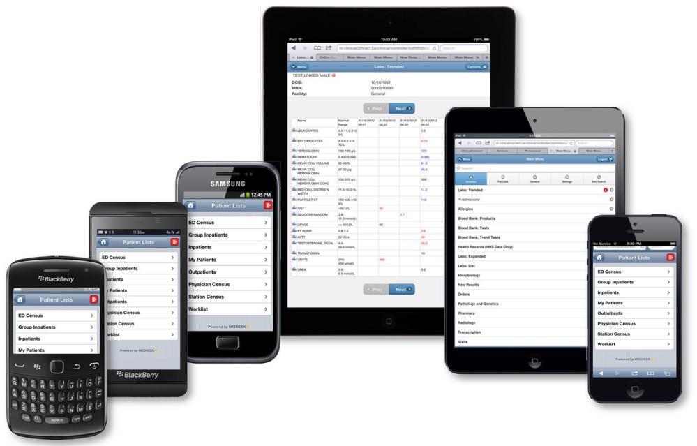 ClinicalConnect on Mobile Devices Provides real-time, anywhere, anytime access