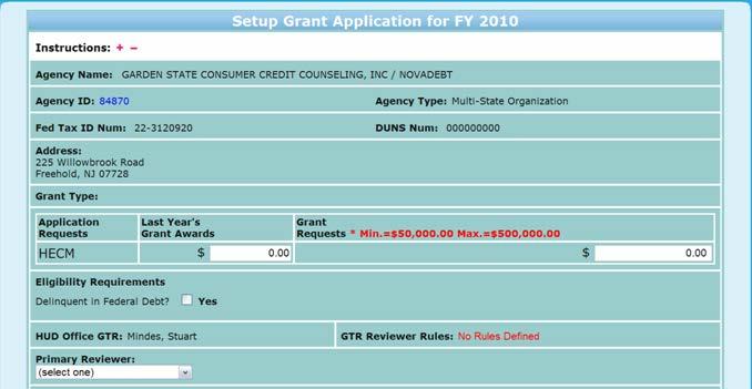 9.0 Program Manager Figure 258. PM Grants: Setup Grant Application for FY 20XX You have now completed a new grant application. 9.3.3 Scoring 1.