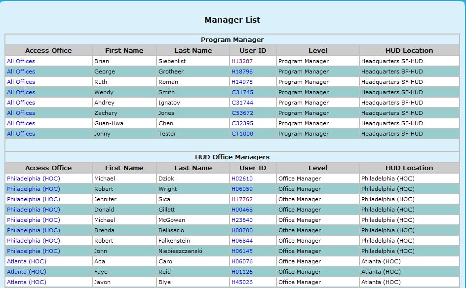 9.0 Program Manager 1. From the top navigation menu, click the User hyperlink. The Manager List page appears. 2. To add a user, click Add New User button.