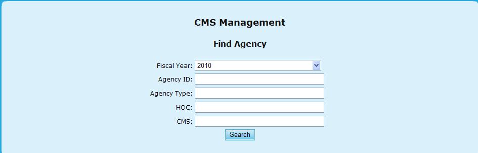 9.0 Program Manager Figure 285. PM Management: CMS Management Search 3.