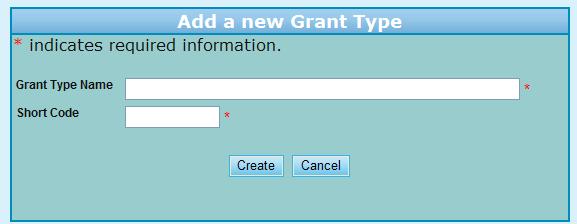 9.0 Program Manager Figure 289.B.1. PM Management: Setup Grant Type New 5. To edit a grant type, click the Edit hyperlink by the name of the grant type that you want to edit.