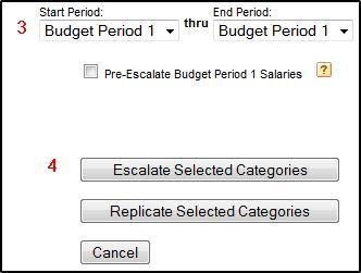Replicating Budget Data 2. Check the box next to the budget category or categories you want to replicate. 3.