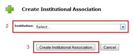 Adding an Institutional Association 2.