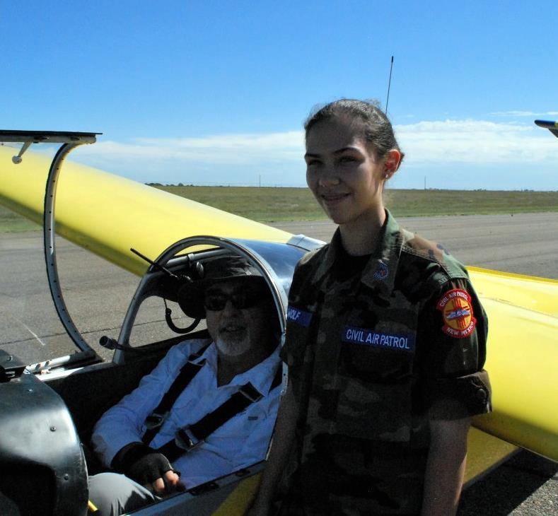 Several cadets experienced first-time flights in both a glider and a powered aircraft on the same day. Cadet Tech. Sgt.