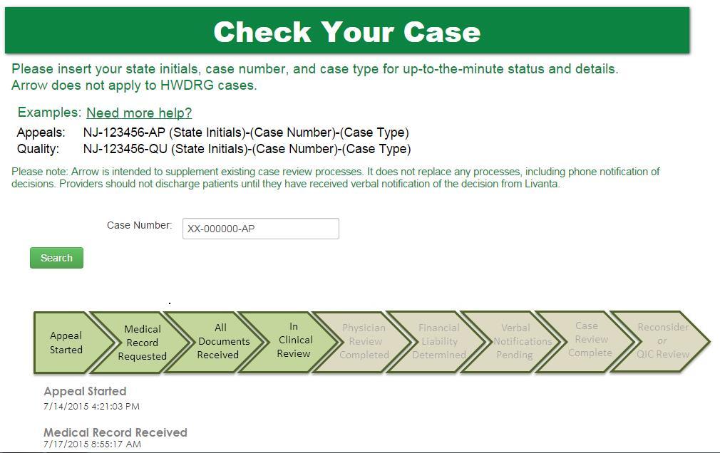 Introducing Arrow A way for you to check on your case