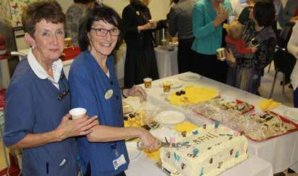 UL Hospitals Group Annual Review 2016 November Lactation consultants Margaret Hynes and Margaret O Leary, UMHL, cut the cake to celebrate the Baby Friendly Hospital award.