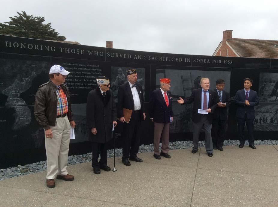 Korean War veterans, donors, and friends of the Foundation gathered with KWMF s officers for a few moments of prayer and remembrance, followed by the placing of a ceremonial wreath in front of the