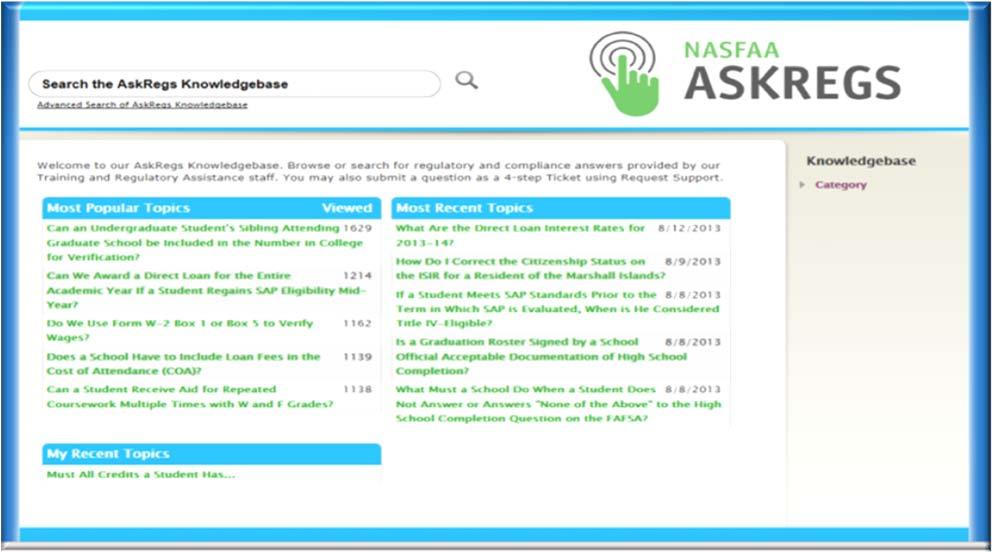AskRegs: Knowledgebase AskRegs Knowledgebase allows members