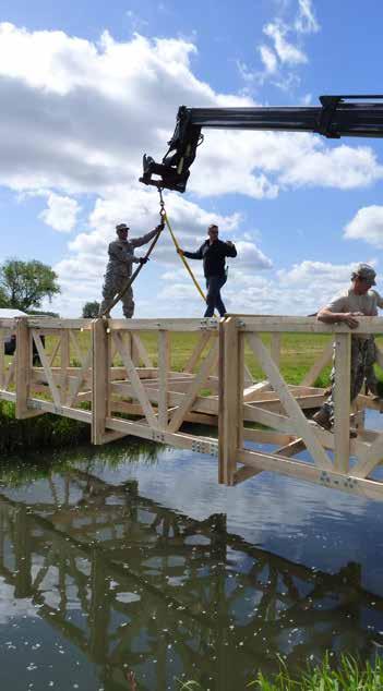 After building the bridge, the next challenge for Simons and his team involved placing, stabilizing and testing the structure with a fully loaded field ambulance.