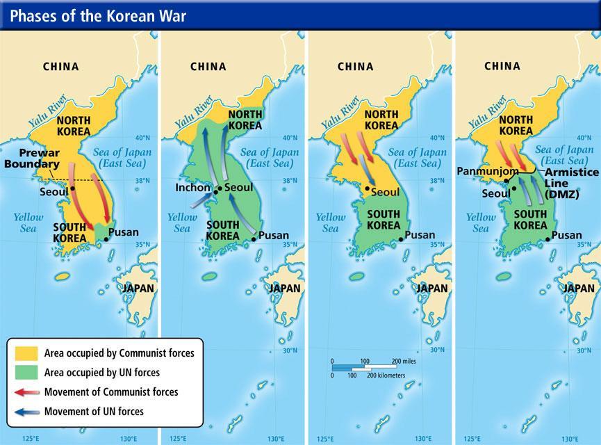 Korean War By 1949, most troops that had been stationed in Korea during World War II had been removed Soviets assumed that the US would not defend South Korea,