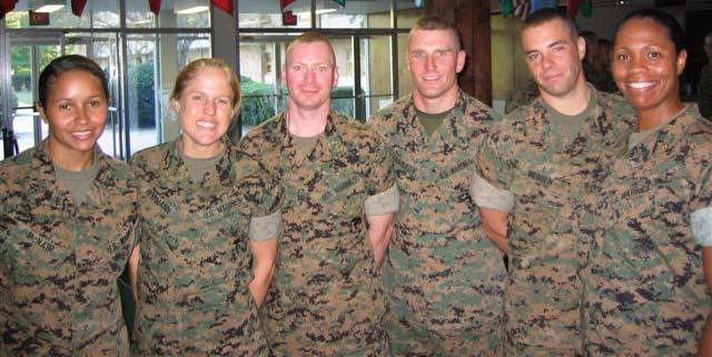 Captain Williams, Captain Johnson, Major McMillon, Major Ashley, LT Simpson (USN), Major McNair (USA) and Captain McNair (right to left).