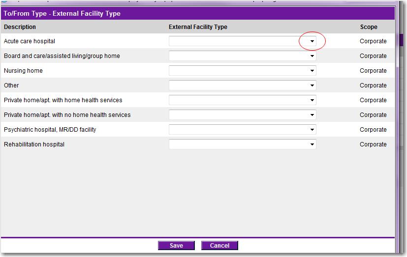 NOTE: Once all facility types have been mapped and saved, the batch entry button is no longer available for use.