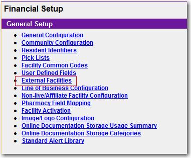 2. SETUP EXTERNAL FACILITIES For Multi- Facility Databases: Select the EMC then Admin - > Standards - >