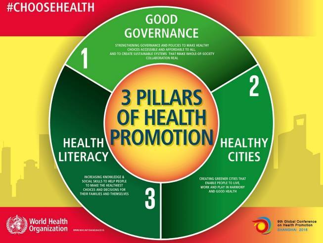 9th Global Conference on Health Promotion, Shanghai 2016 Health Literacy is an important factor in improving health outcomes Increase knowledge to