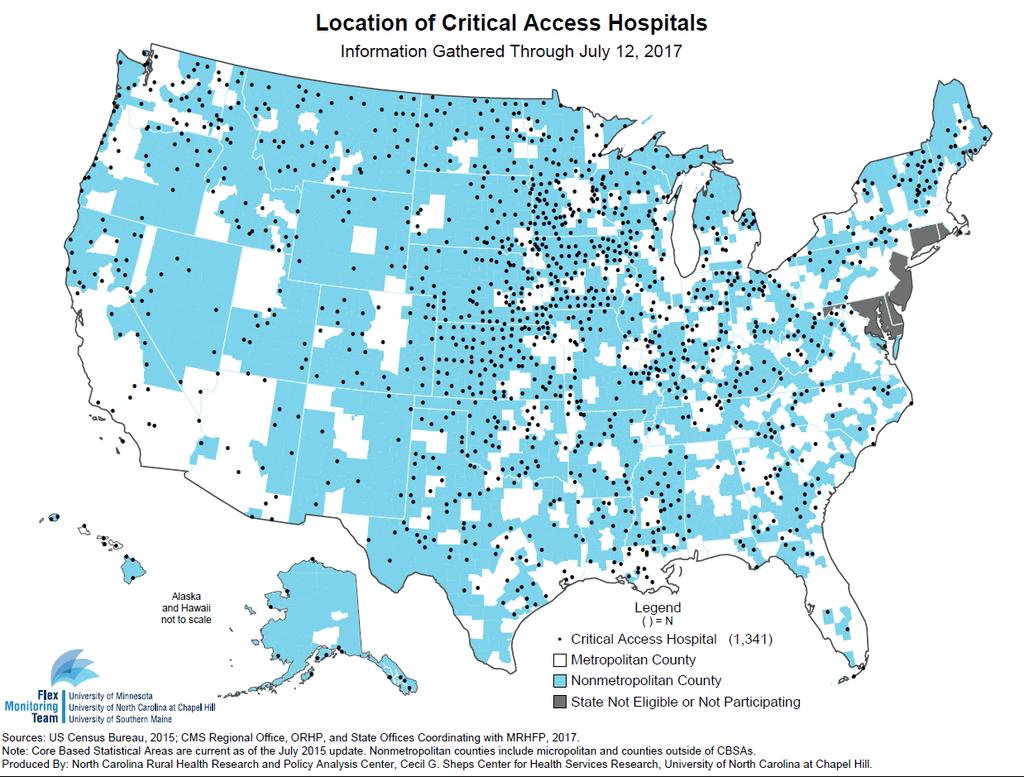 Location of Critical Access Hospitals