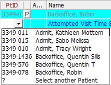 Select the correct Patient ID from the drop down list or click on the? for Select another Patient if the correct patient is not listed.
