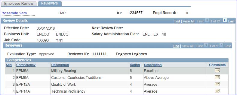 Self Service Member View Completed Enlisted Evaluation Reports, Continued 3 Click the Reviewers tab.