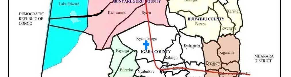 It is approximately 80km from Mbarara town on Mbarara -Kasese High way and 15km from Bushenyi District