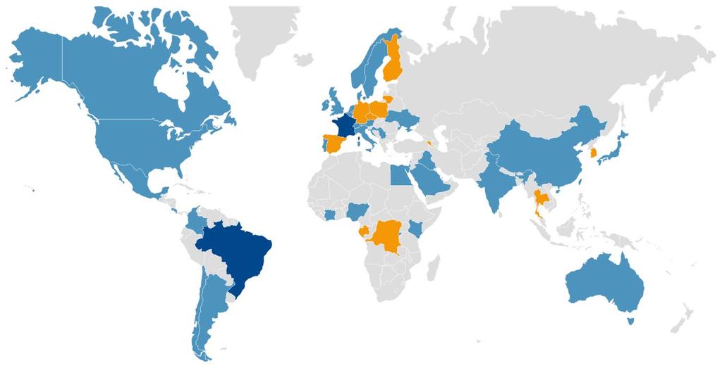 Countries involved in the project The international project