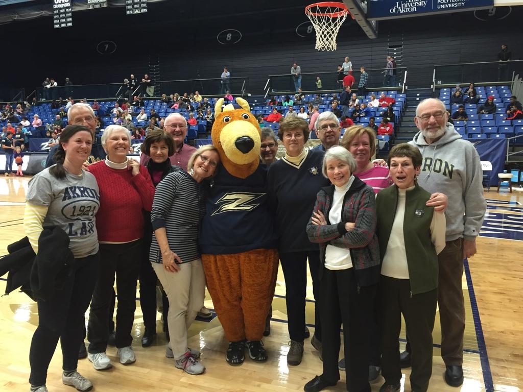 On February 6 th thirty members, friends and family members gathered at Rhodes arena to watch the Akron U.