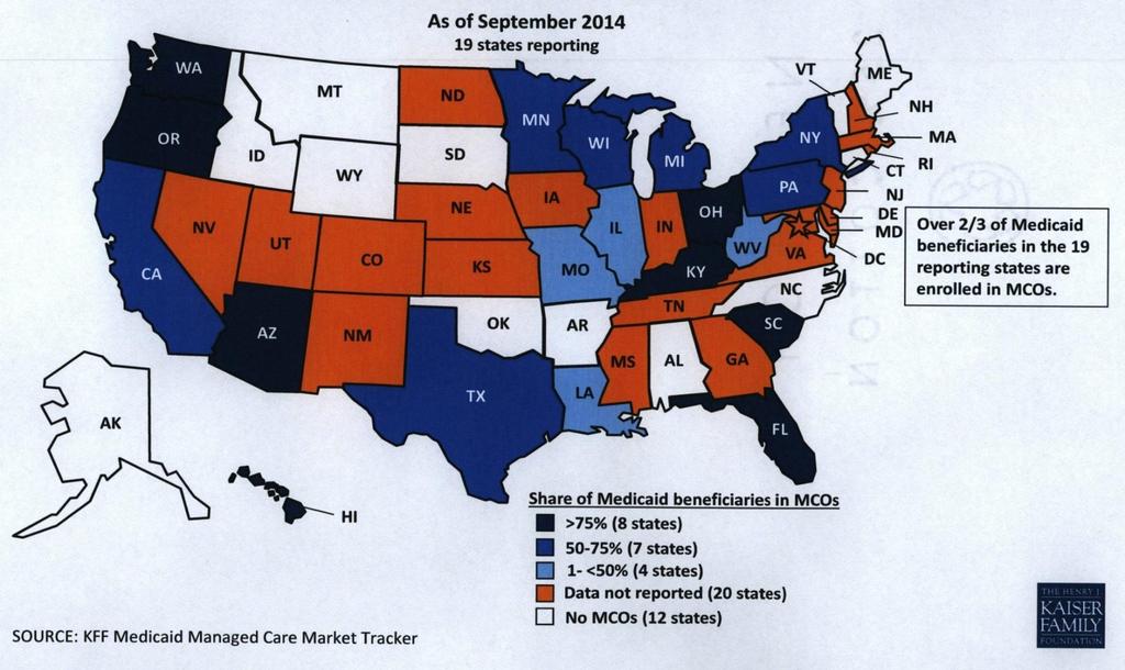 In most states that report their Medicaid MCO