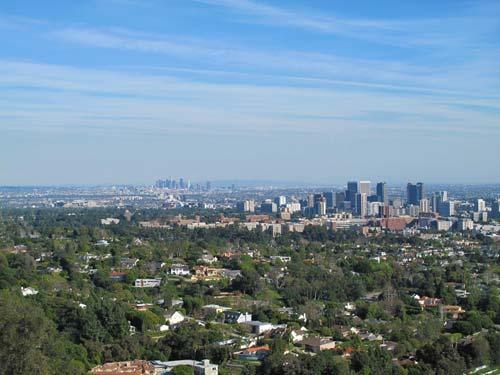 Downtown Los Angeles, CA: The buildings in the foreground are