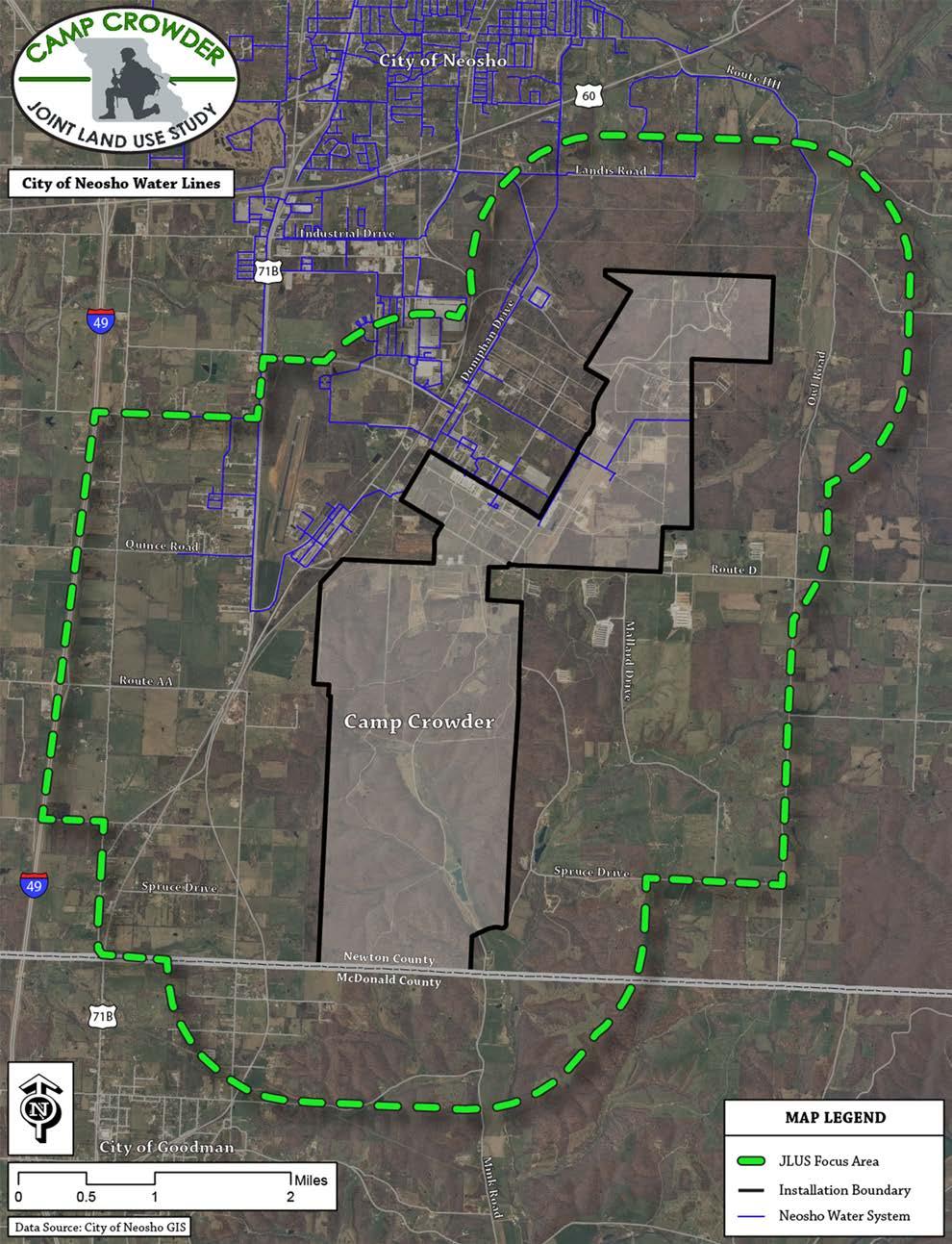 Figure 4-2: City of Neosho Existing Water Lines