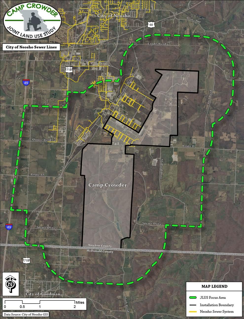 Figure 4-3: City of Neosho Existing Sewer Lines